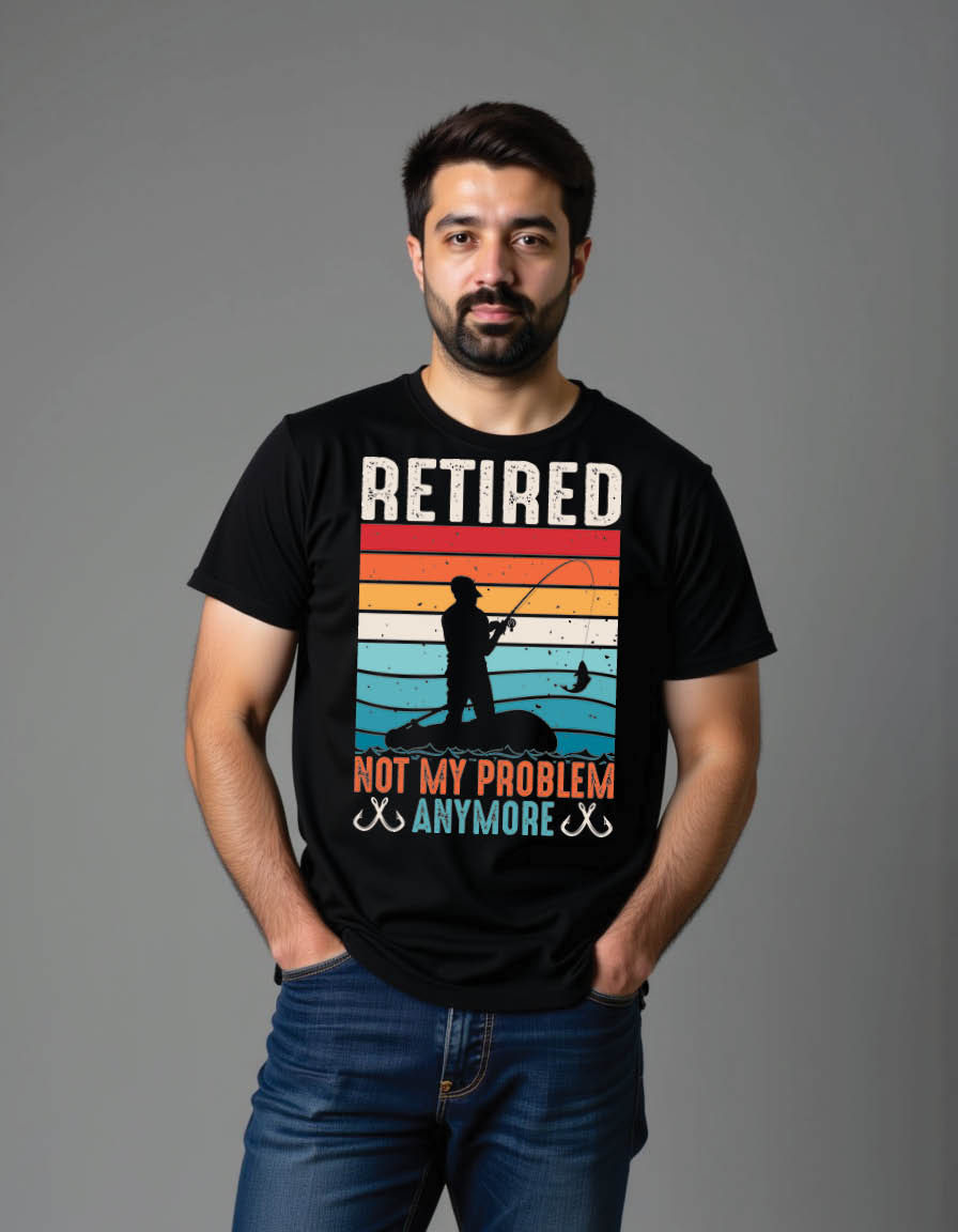 Thumbnail: retired my problem anymore fishing mens printed graphic t shirt