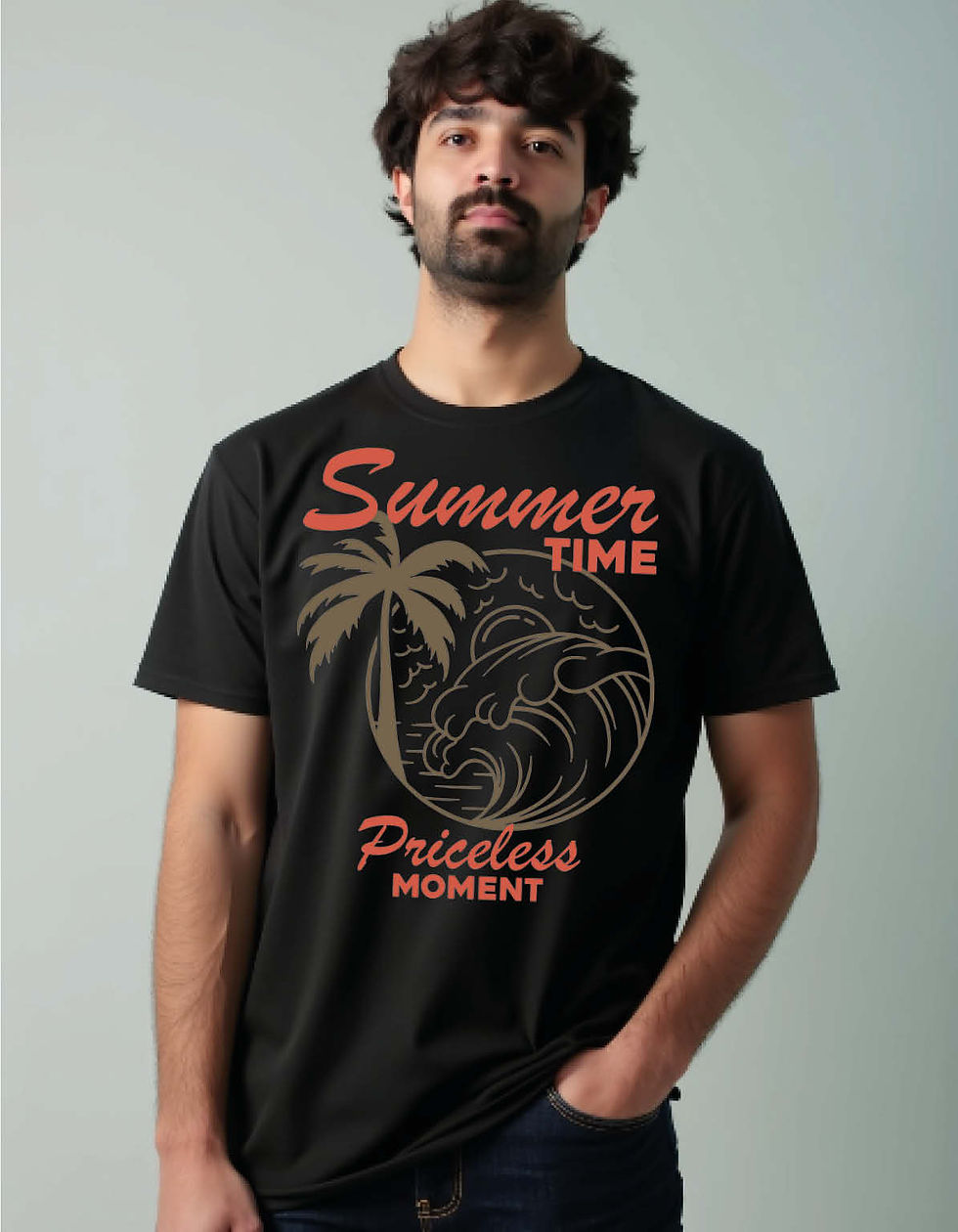 Thumbnail: summer soul surf and swim Unisex Printed T-Shirt for All