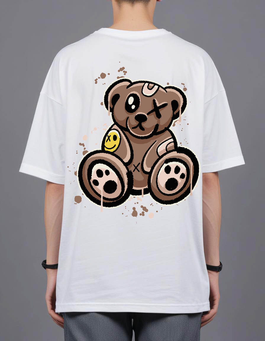 Thumbnail: hand teddy bear streetwear Oversized Printed t shirt