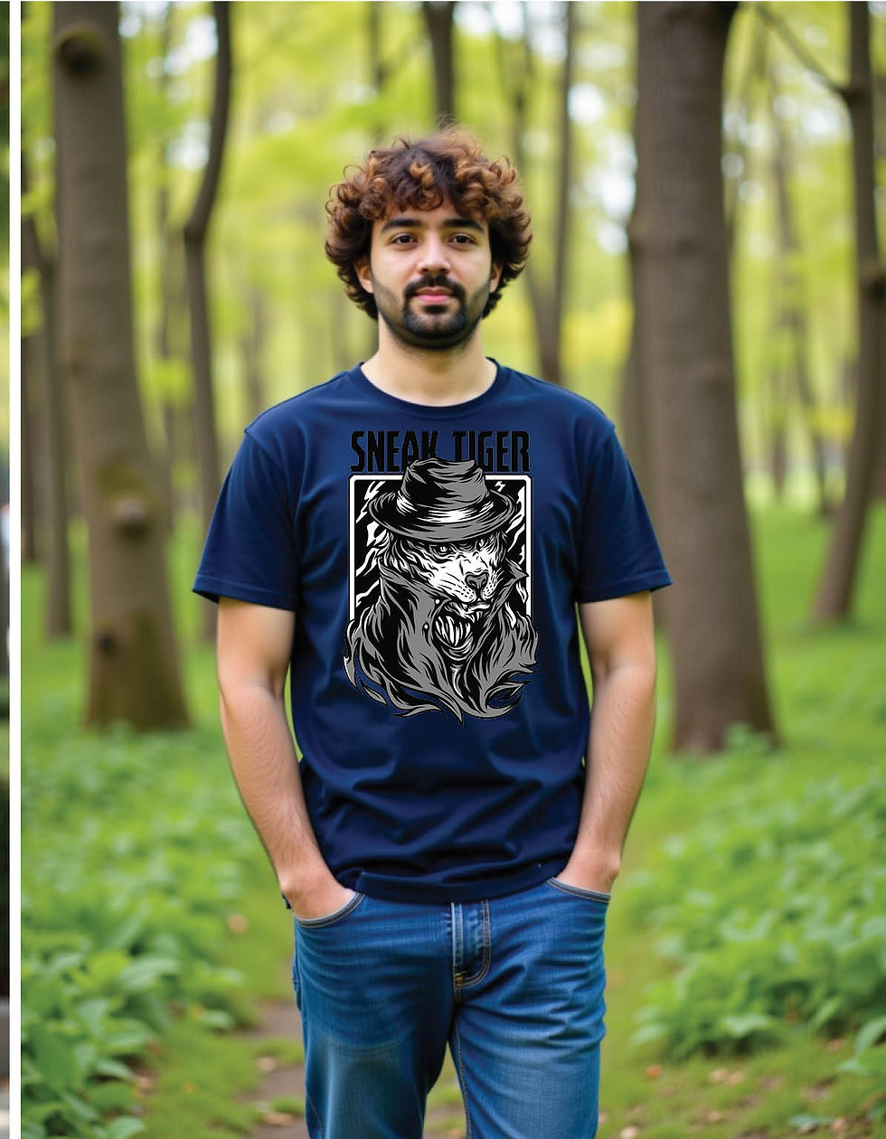 Thumbnail: sneak tiger black white mens printed graphic t shirt