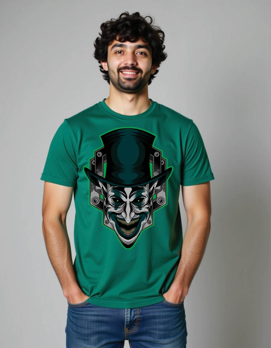 Thumbnail: happy face clown mens printed graphic t shirt