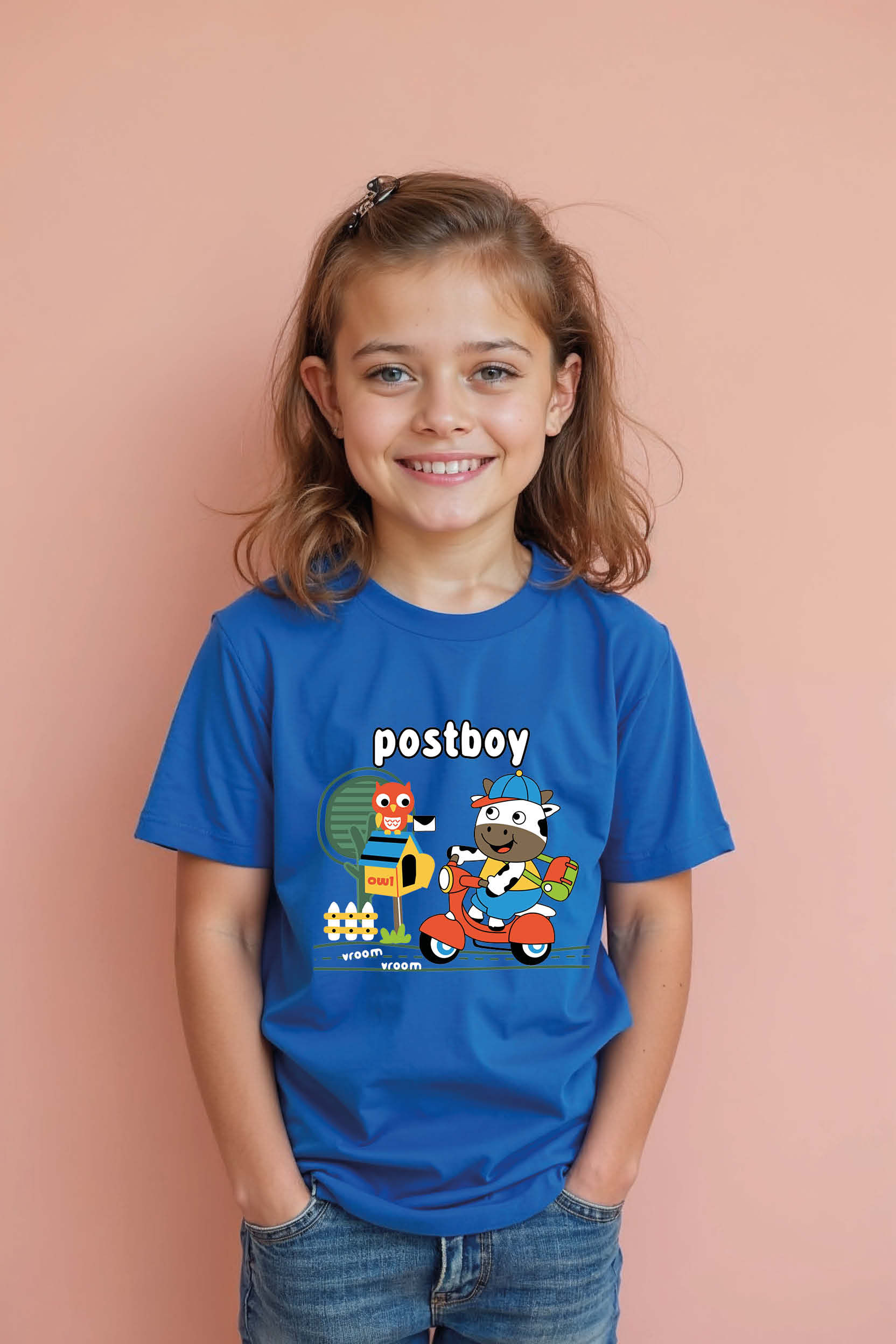 Postboy Cute Typography Print T-Shirt for Kids – Typography Print Design for Boy