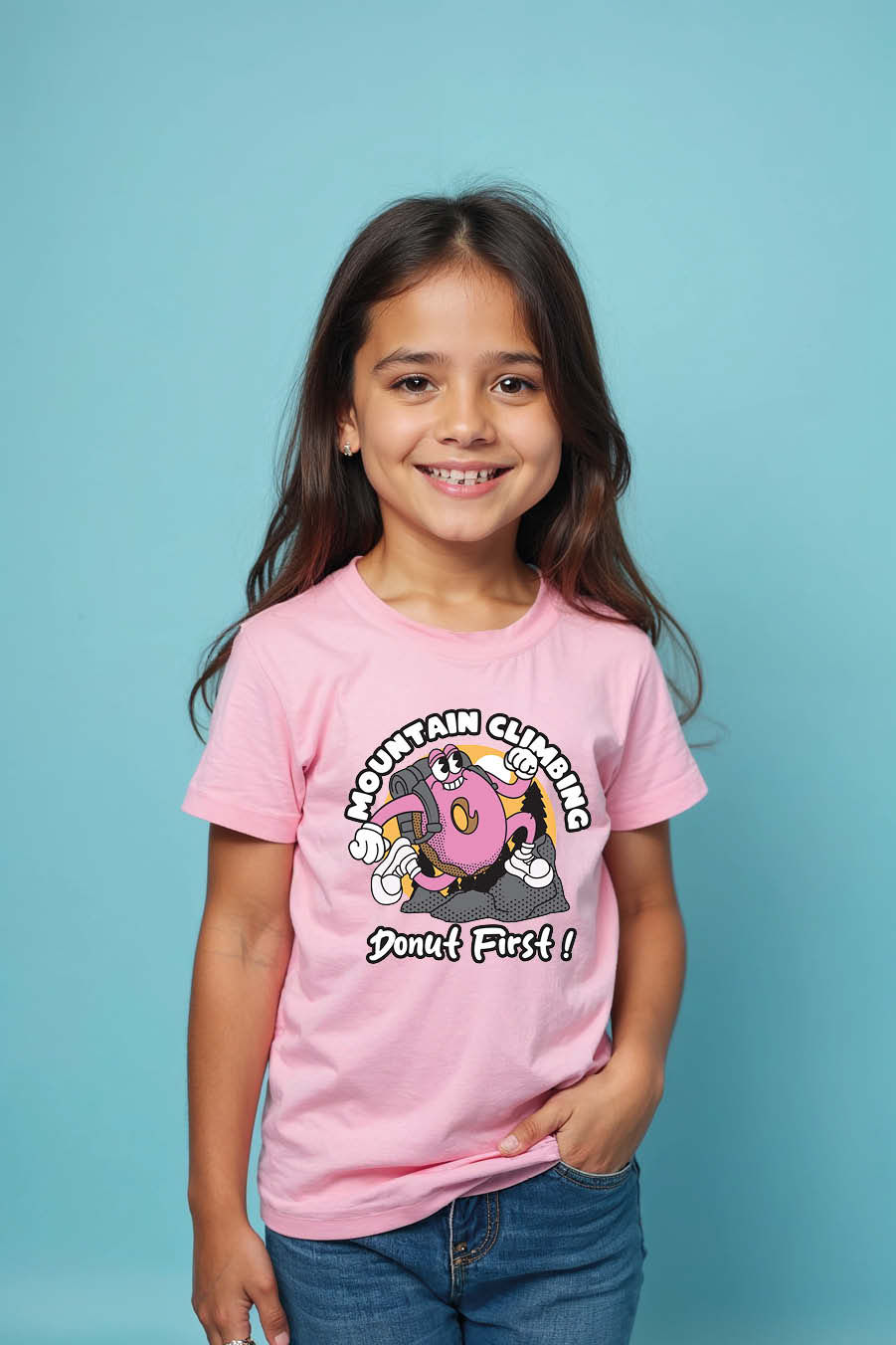 Thumbnail: Mountain Climbing Trendy Unisex Kids Graphic Tee – Quote Print Design for Boys