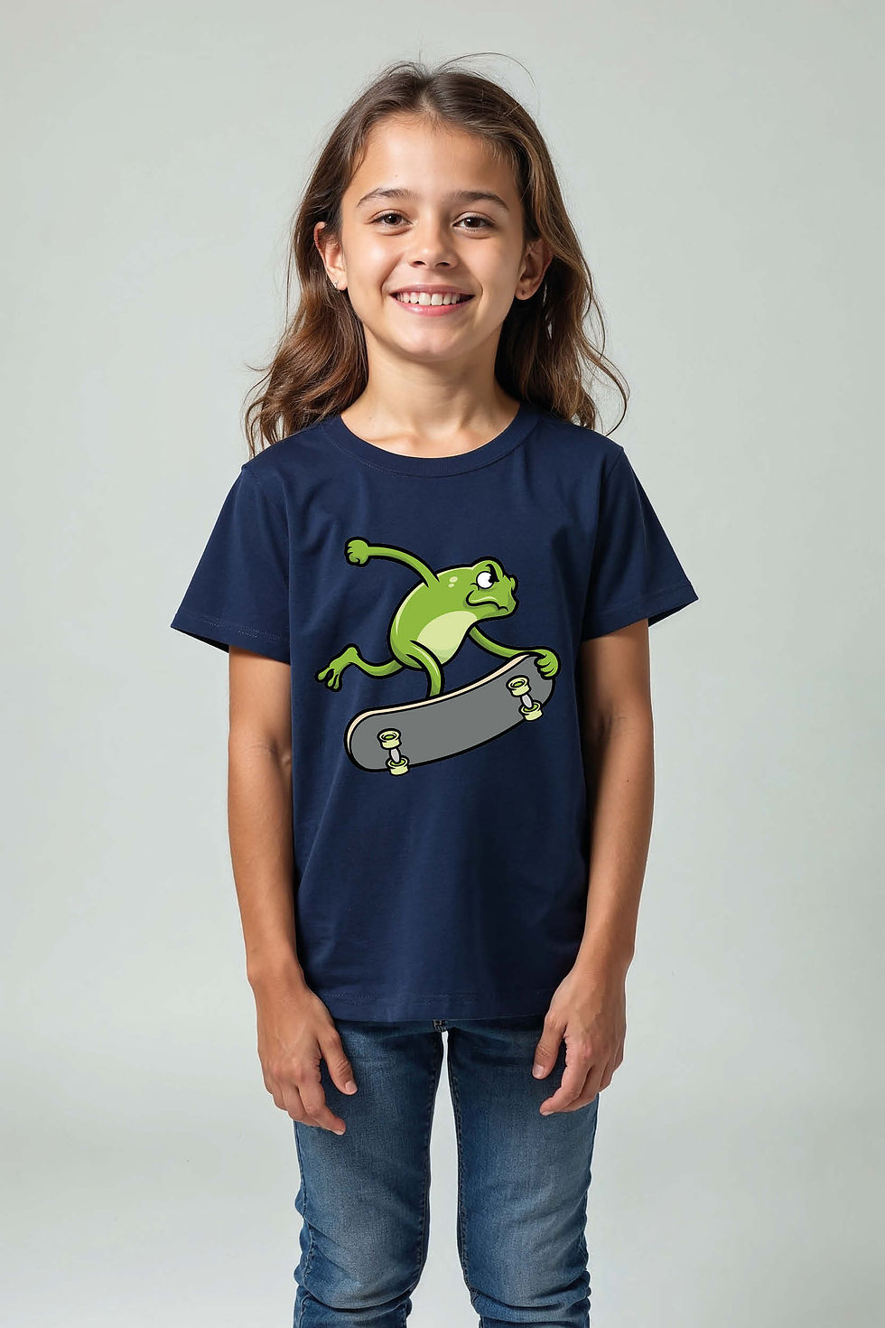 Thumbnail: Skateboarding Frog Graphic Kids T-Shirt – Fun Cartoon Animal Sports Print Tee