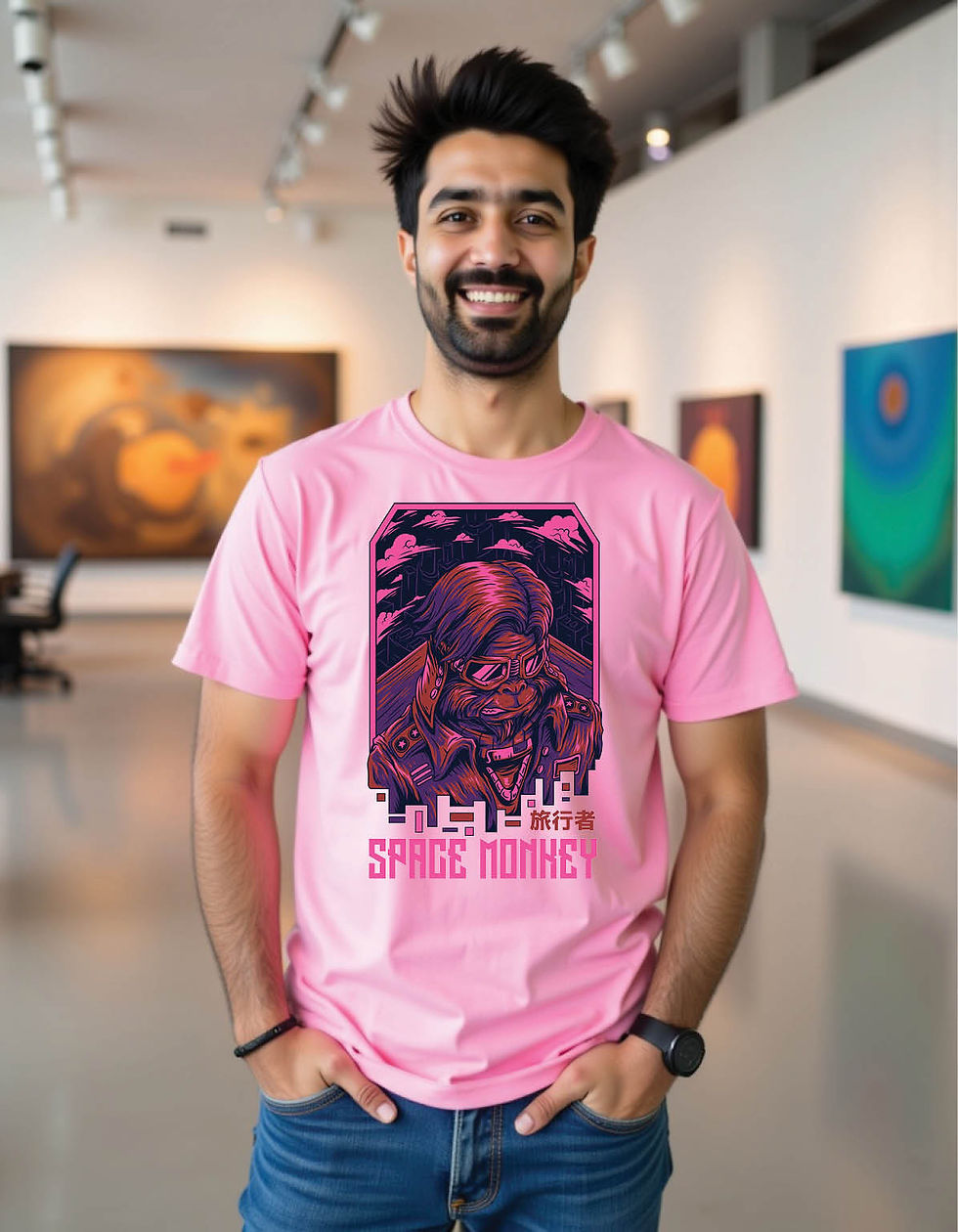 Thumbnail: space monkey remastered mens printed graphic tees