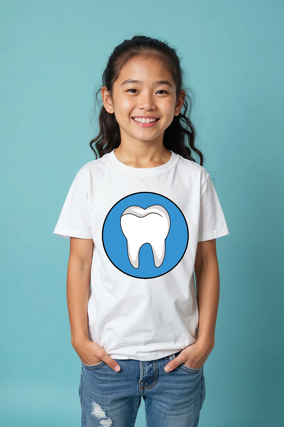 Thumbnail: Happy Cartoon Tooth Cotton Cartoon Printed T-Shirt for Boys & Girls – Sports