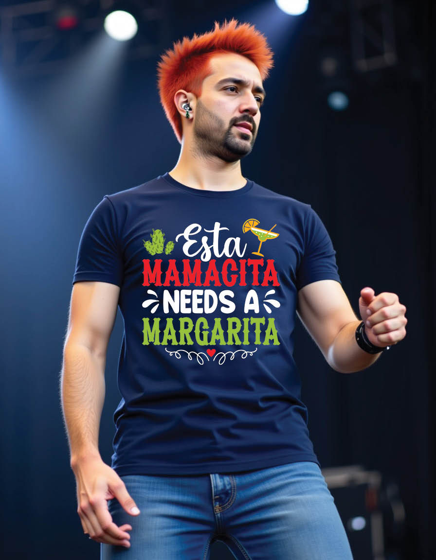 esta mamacita needs margarita cinco de mayo mens printed graphic t shirt