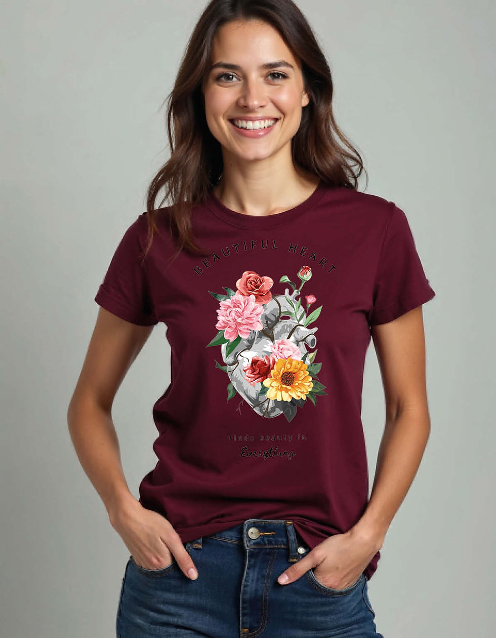 Thumbnail: Flowers Printed T-Shirt for All age
