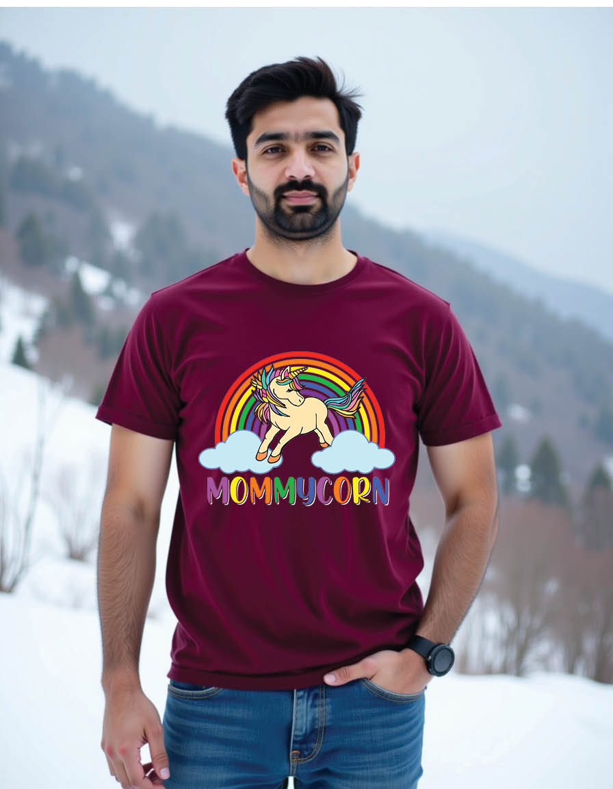 Thumbnail: mommycorn unicorn mother quotes mens printed graphic t shirt