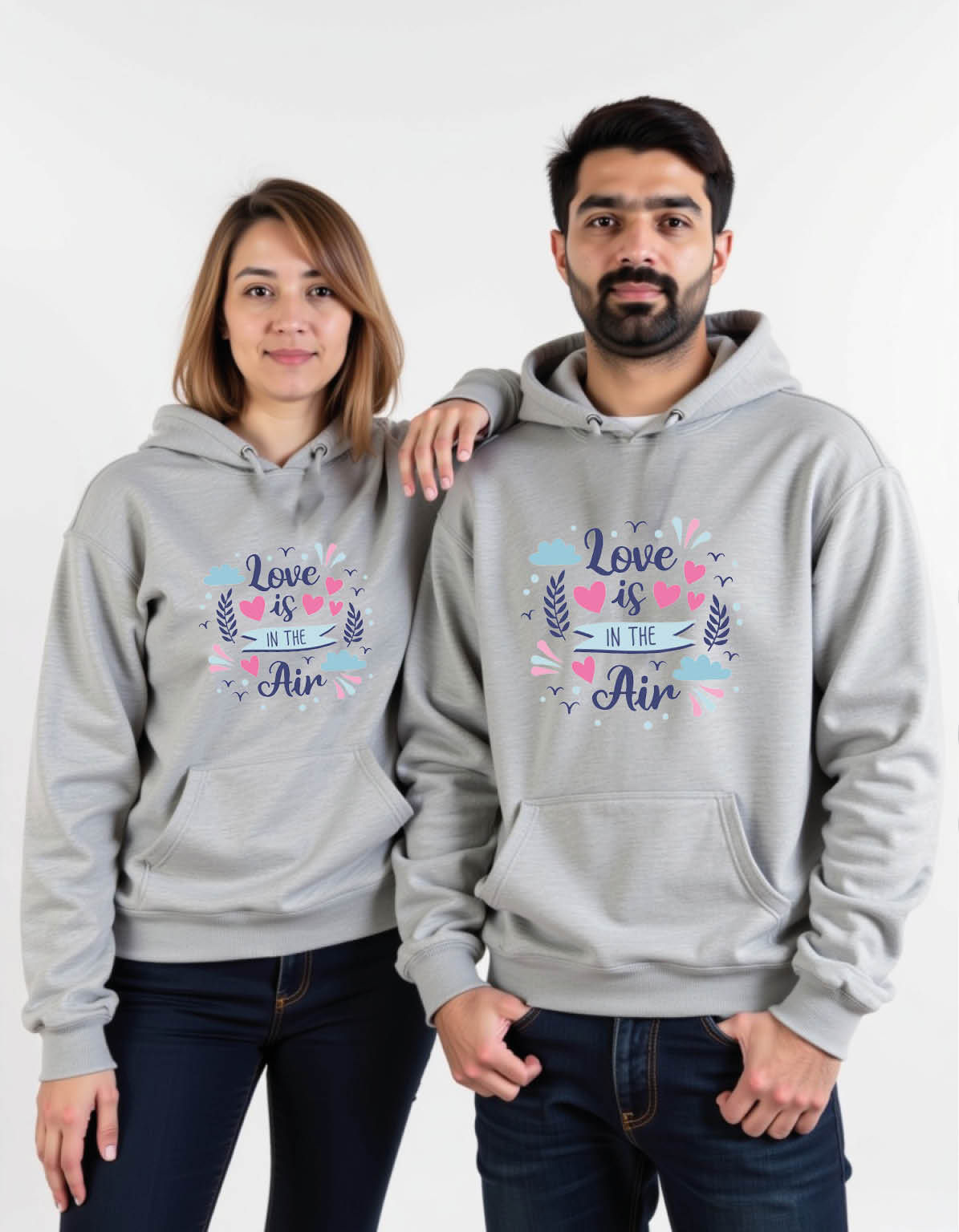love is in the air Cool Printed Graphic Couple Hoodies
