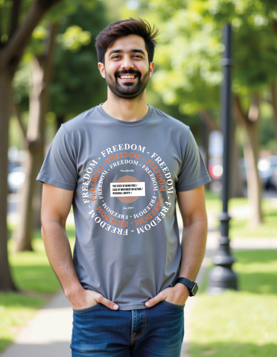 Thumbnail: freedom style simple fashion mens printed graphic t shirt