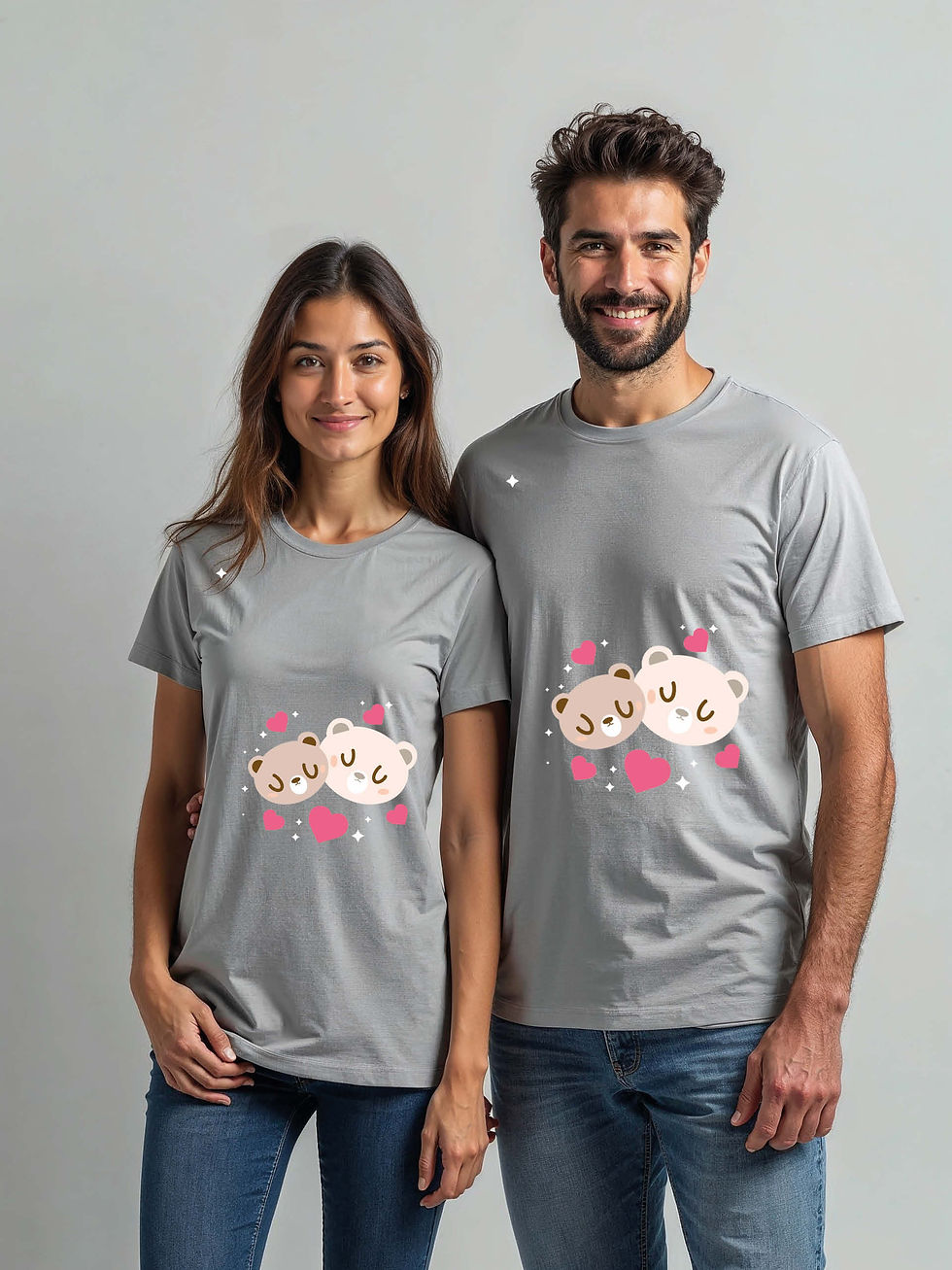 Thumbnail: Romantic Cartoon Couple Matching Tee Lovers Edition – Best Price