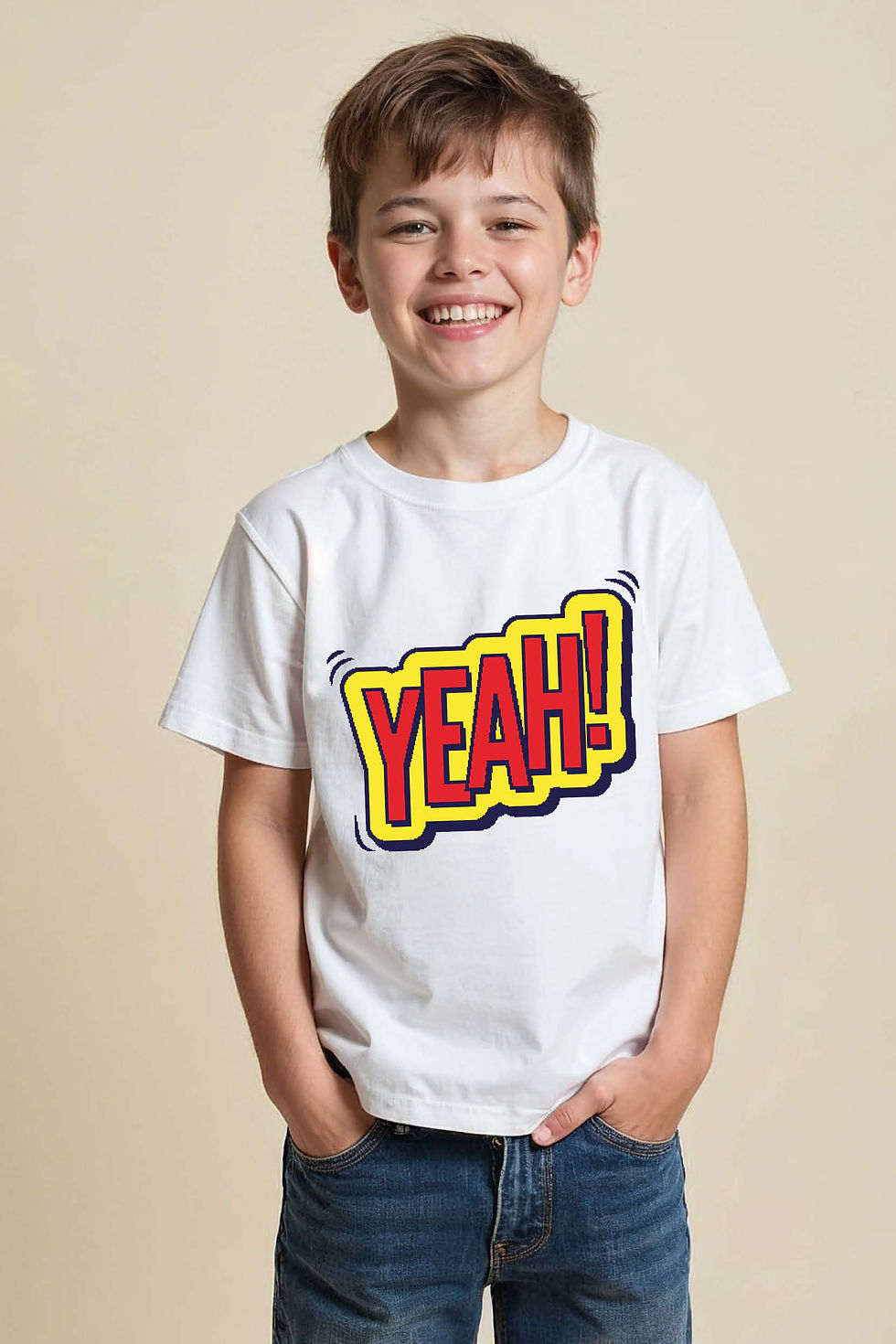 yeah! Soft Cool Kids T-Shirt – Illustration Print Design for Boys & Girls