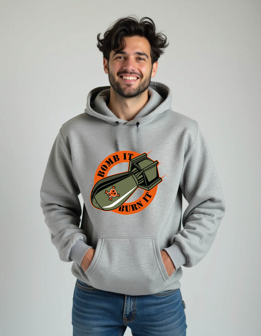 bomb it burn it Trendy Streetwear Men’s Printed Hoodie – Stylish winter