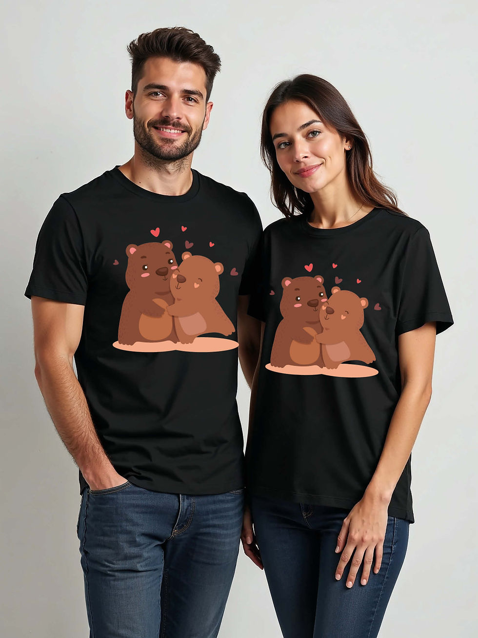 Thumbnail: Valentine’s Cartoon Couple Matching Tee Lovers Edition – Fast Delivery