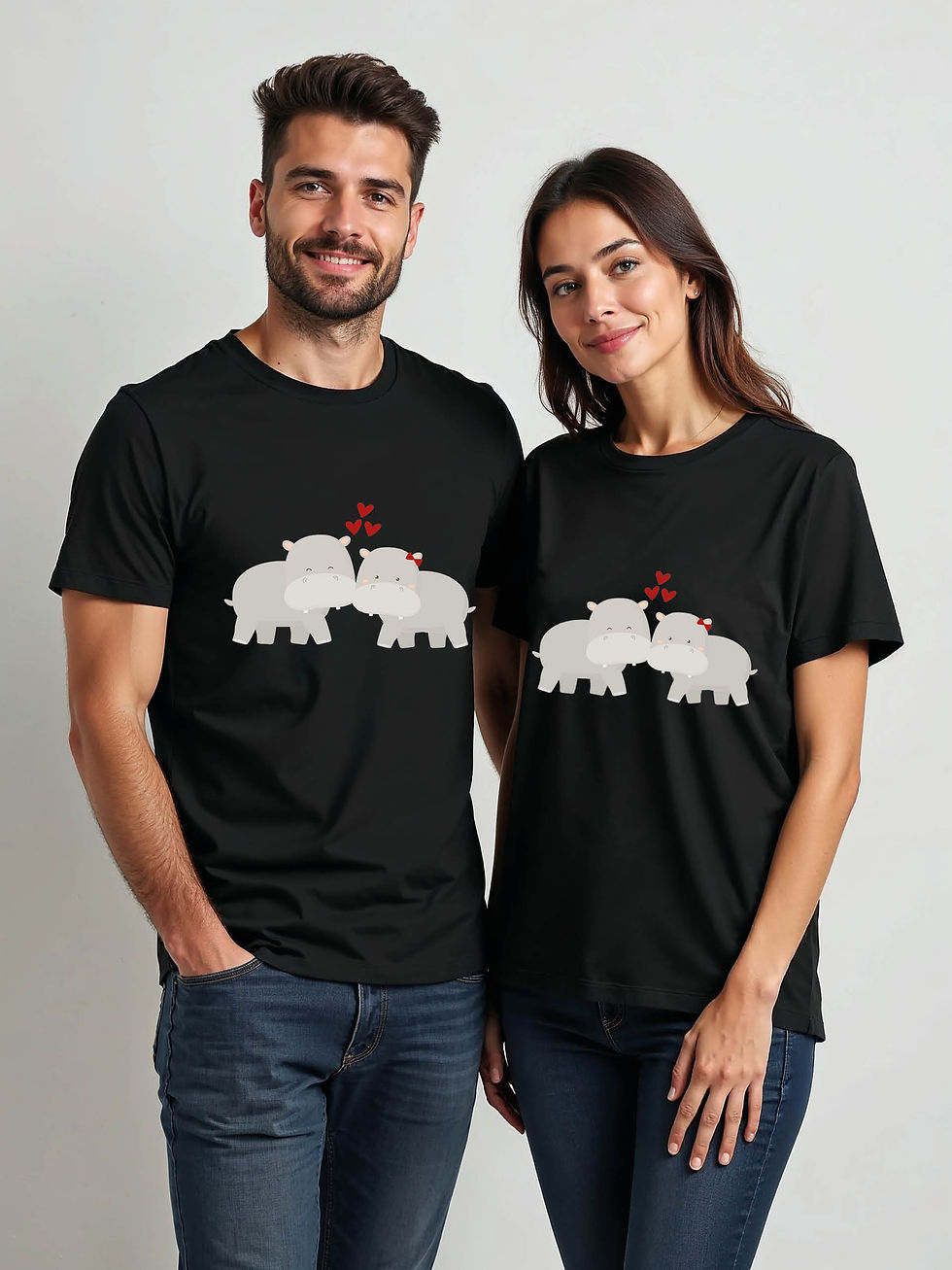 Thumbnail: Stylish Cartoon Couple Matching Tee Lovers Edition – Shop Now