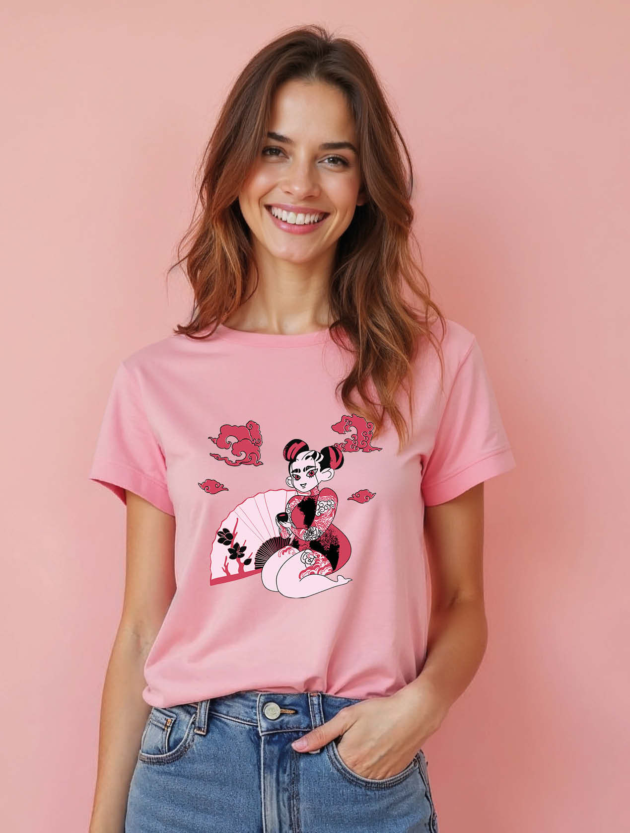 Bubblegum Warrior Trendy Women’s Printed Graphic Streetwear T-Shirt – Discount