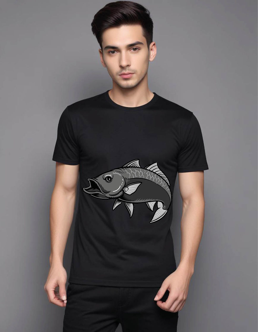 Thumbnail: fish mens printed graphic t shirt
