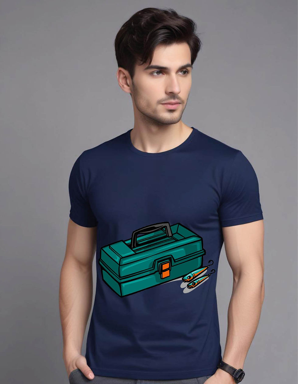 Thumbnail: fishing equipment mens printed graphic t shirt