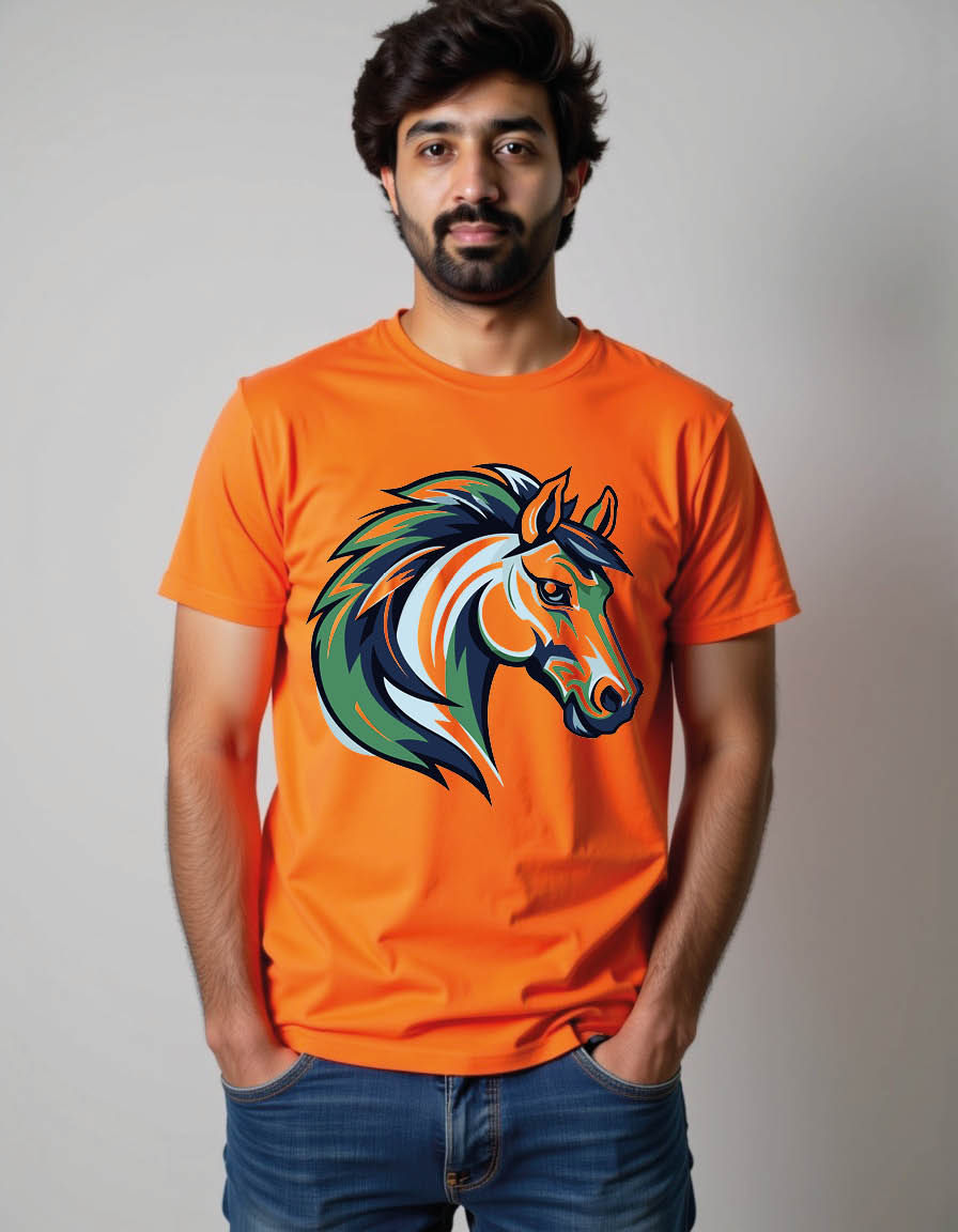 Thumbnail: horse mascot mens printed graphic t shirt