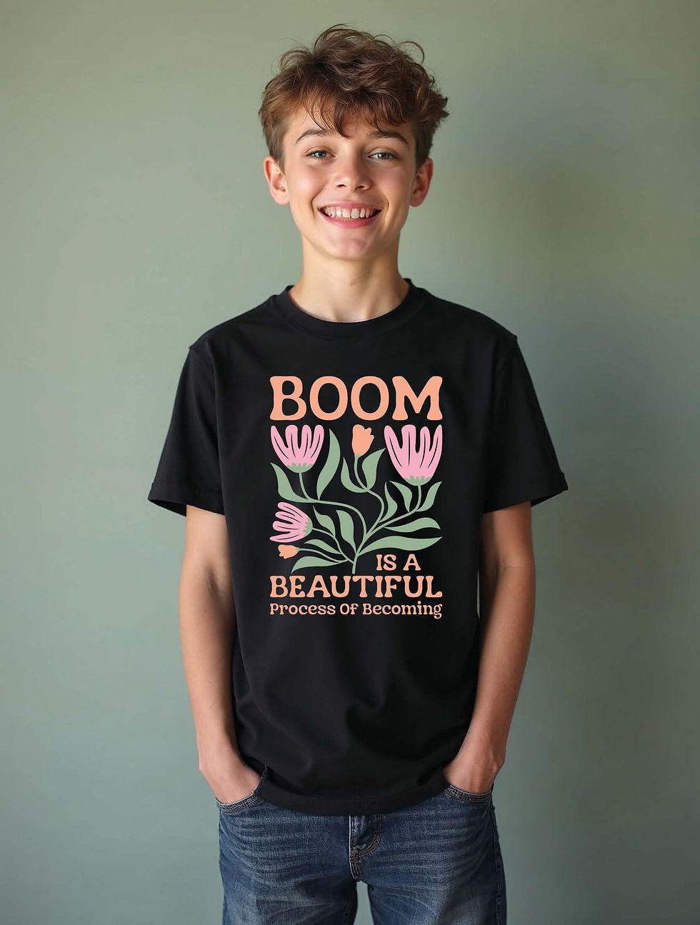 Thumbnail: boom is a beautiful process of becoming Casual Unisex Printed Graphic T-Shirt