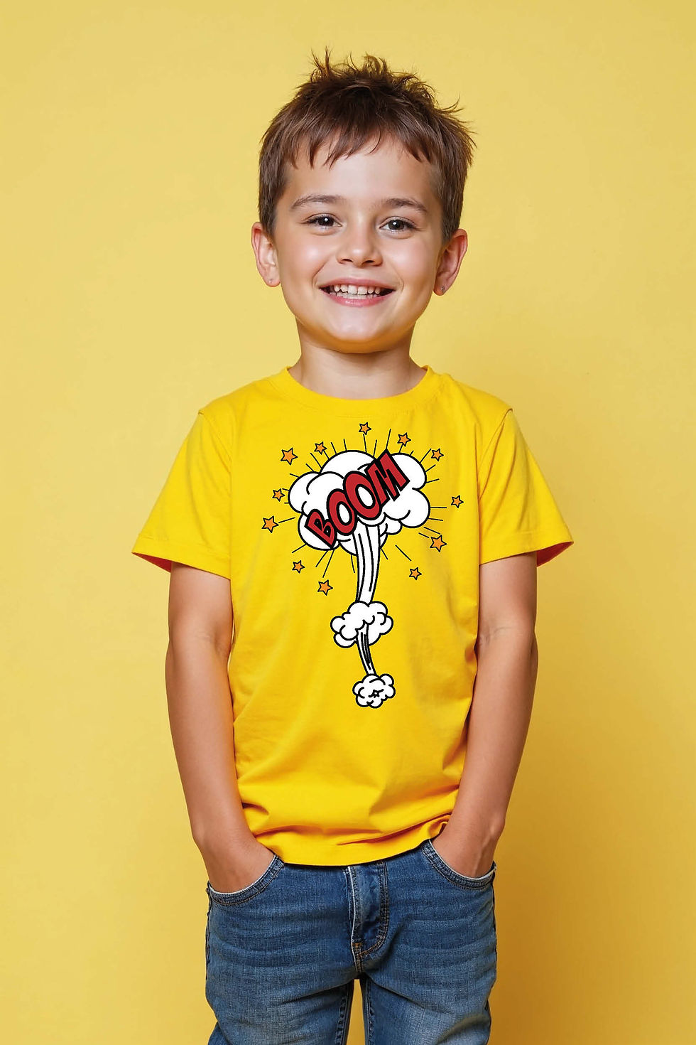 boom Casual Kids Graphic Tee – Typography Print Design for Boys & Girls