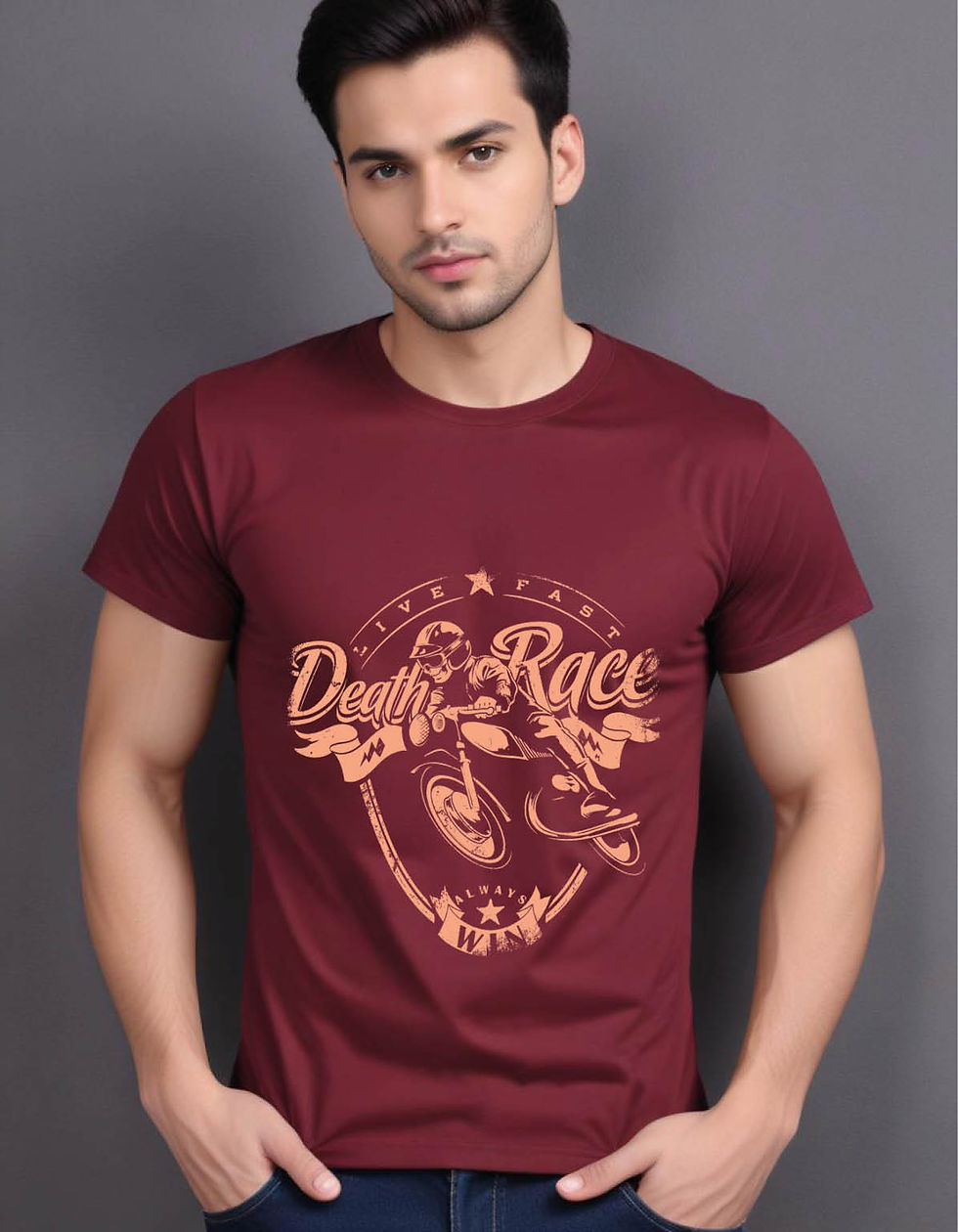 Thumbnail: death race winner motorcycler mens printed graphic t shirt