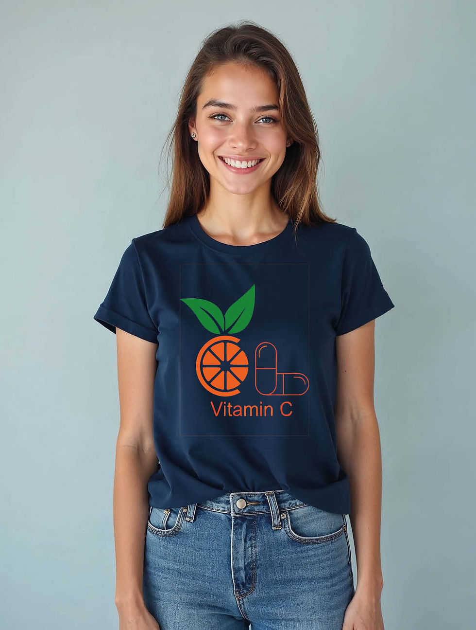Thumbnail: vitamin c Cool Women’s Graphic Stylish  Typography T-Shirt – Shop Now