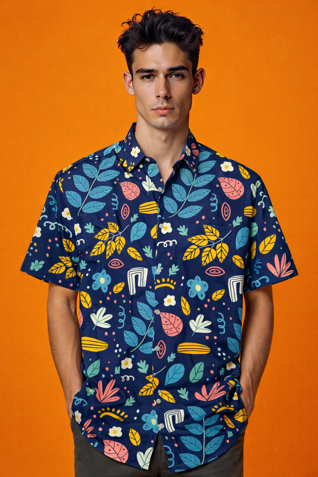 botanical Trend Ready Patterned All Over Print Oversized Shirt