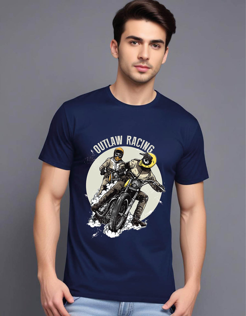 Thumbnail: skeleton riding motorbike  mens printed graphic t shirt