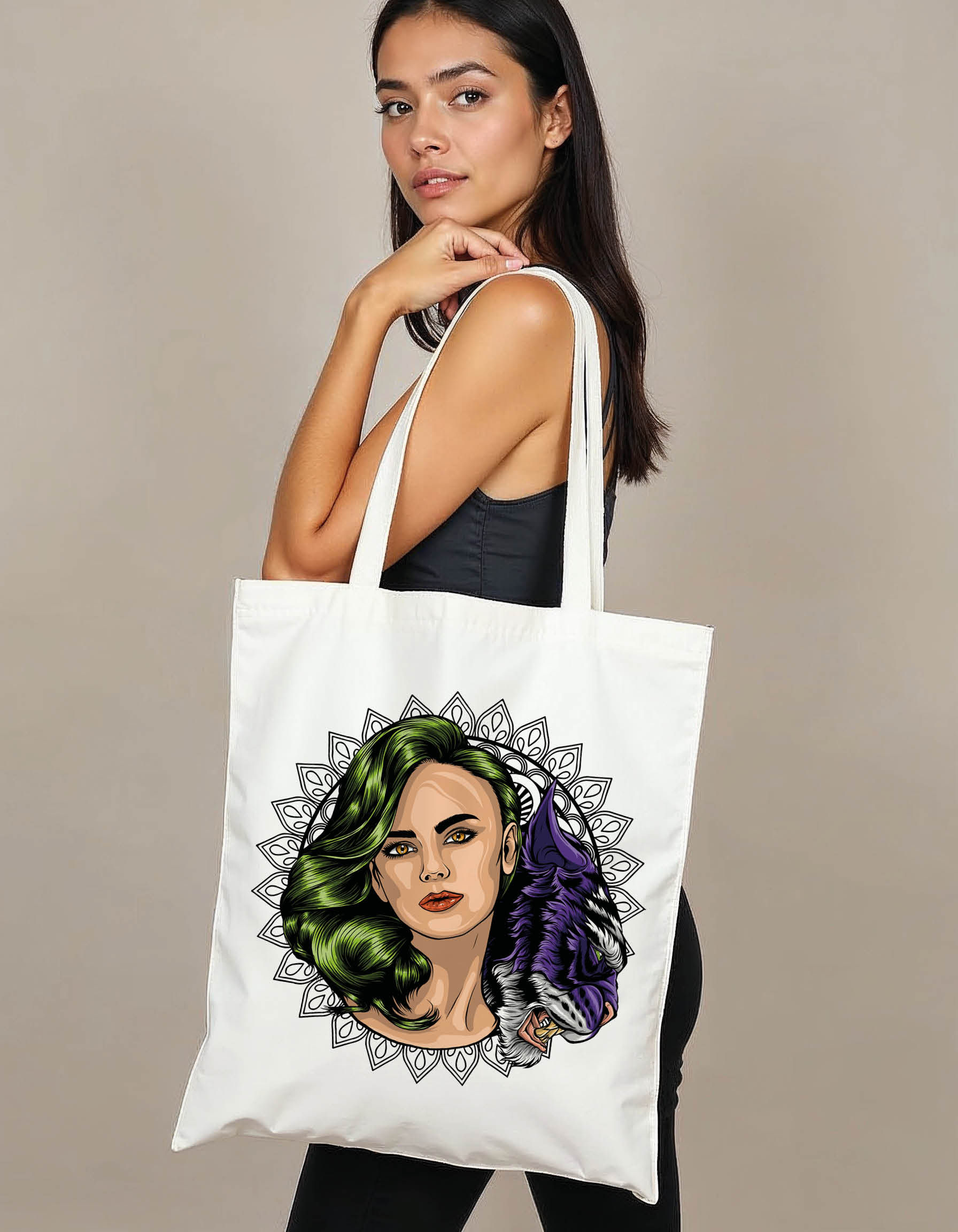 Retro Tote Printed Bag – Stylish Grocery & Shopping Bag Low Price Offer