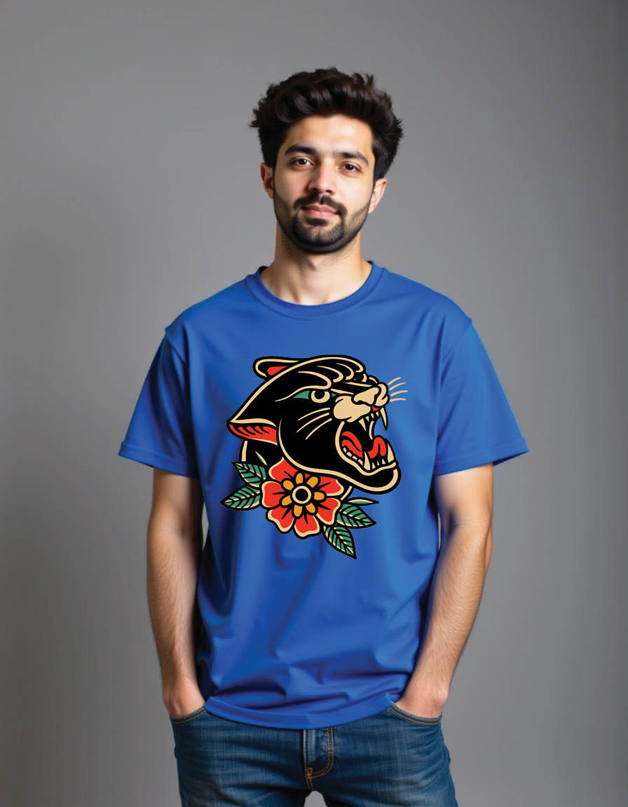 Thumbnail: traditional tattoo panther tattoo vintage tattoo mens printed graphic t shirts