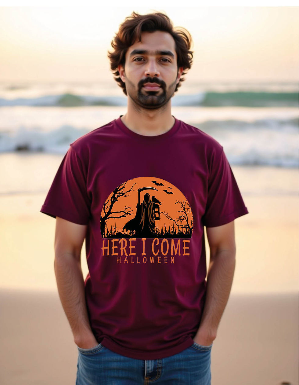 Thumbnail: Here i come halloween mens printed graphic t shirts