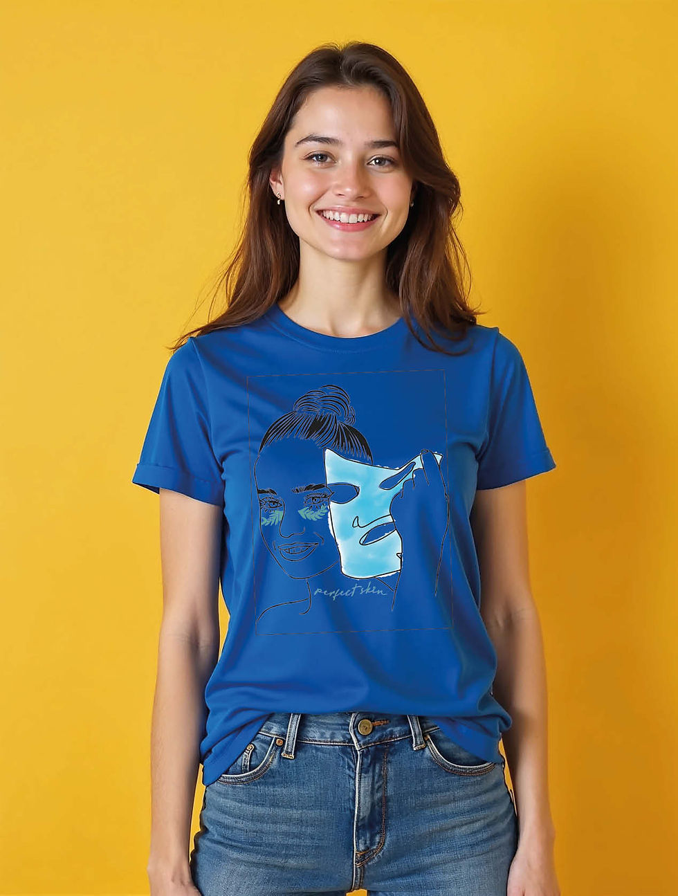 Thumbnail: Face Mask Casual Women’s Printed Graphic Quote T-Shirt – Premium Quality