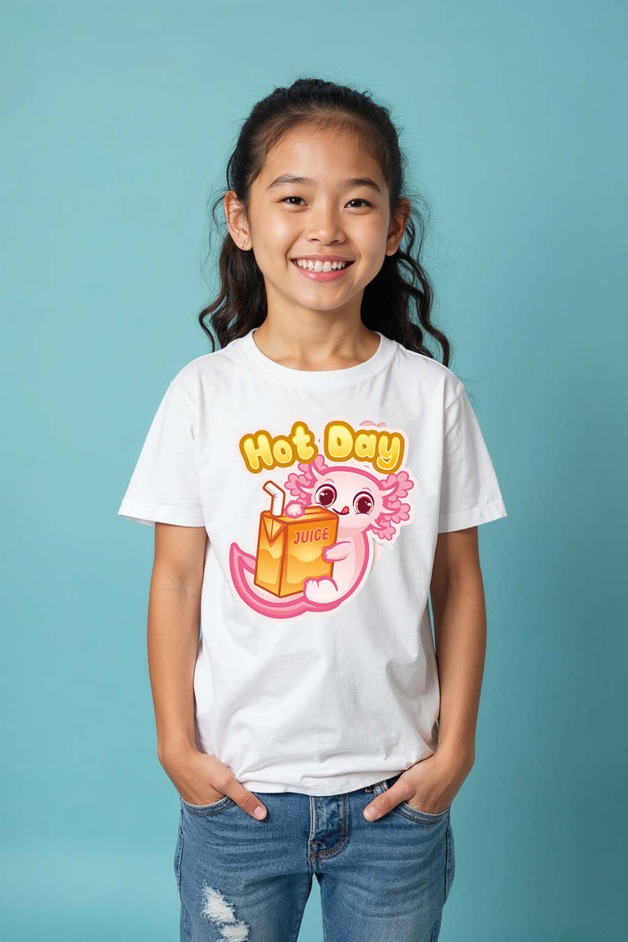 Thumbnail: Hot Day Fashion Kids Graphic Tee – Cartoon Print Design for Boys & Girls