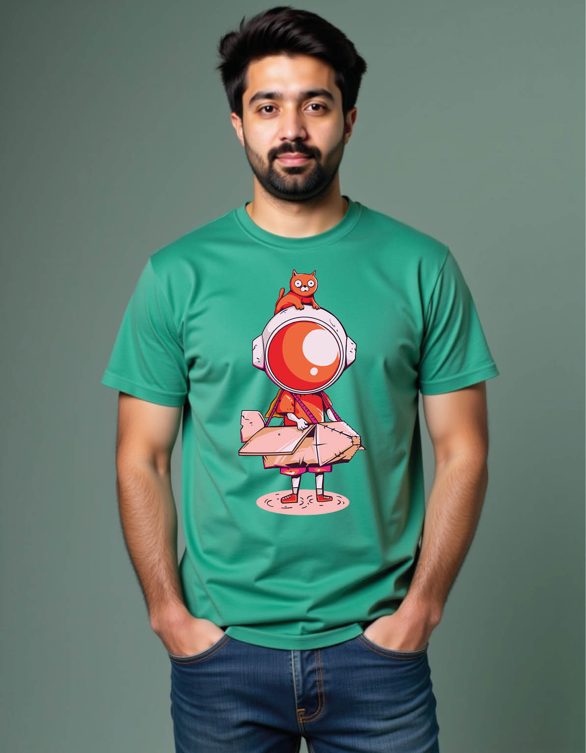 vector children cardboard plane wearing mens printed graphic t shirt