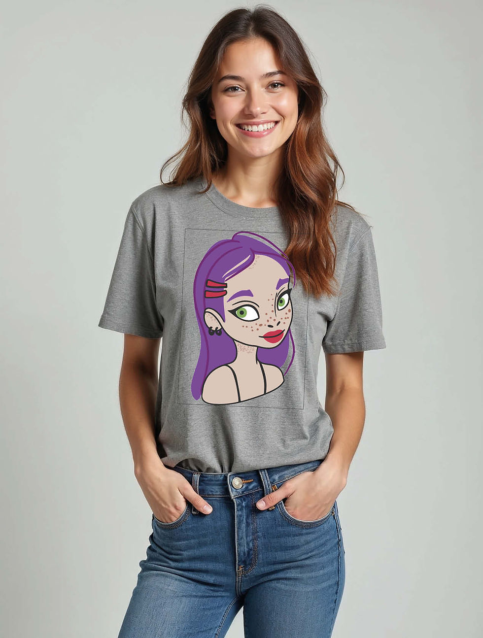 Thumbnail: Lavender Freckles Stylish Women’s Printed Graphic Streetwear T-Shirt – Buy Now