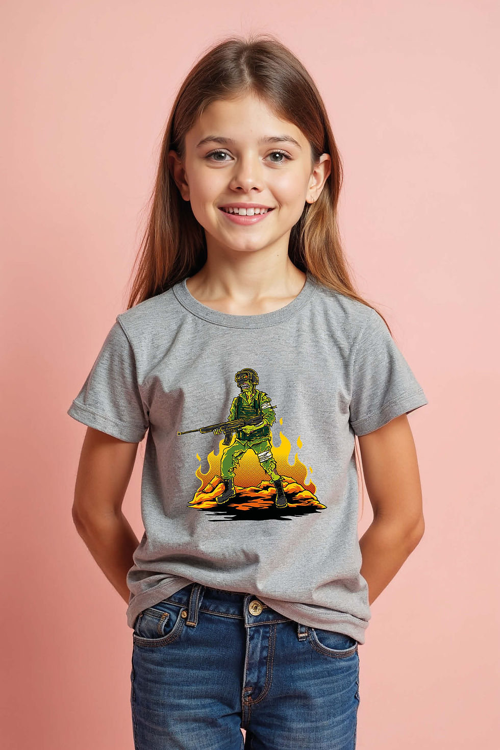 Thumbnail: Brave Soldier Graphic Kids T-Shirt – Army Hero Theme Tee for Boys & Girls