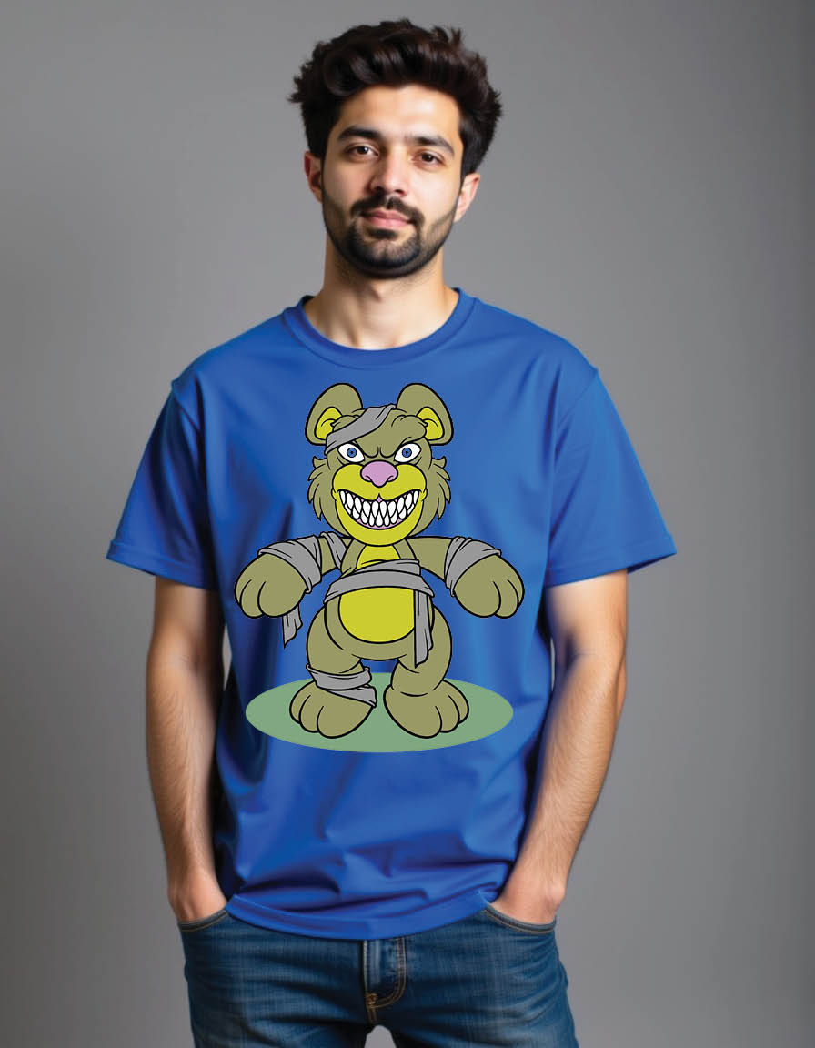 Thumbnail: horror bear doll cartoon mens printed graphic t shirt