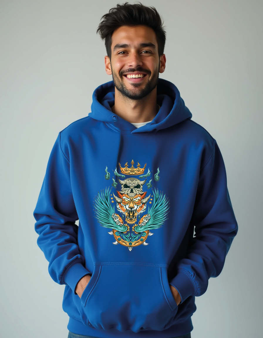Thumbnail: Royal Tiger Crest Stylish Unisex Printed Graphic Hoodies For Men & Women