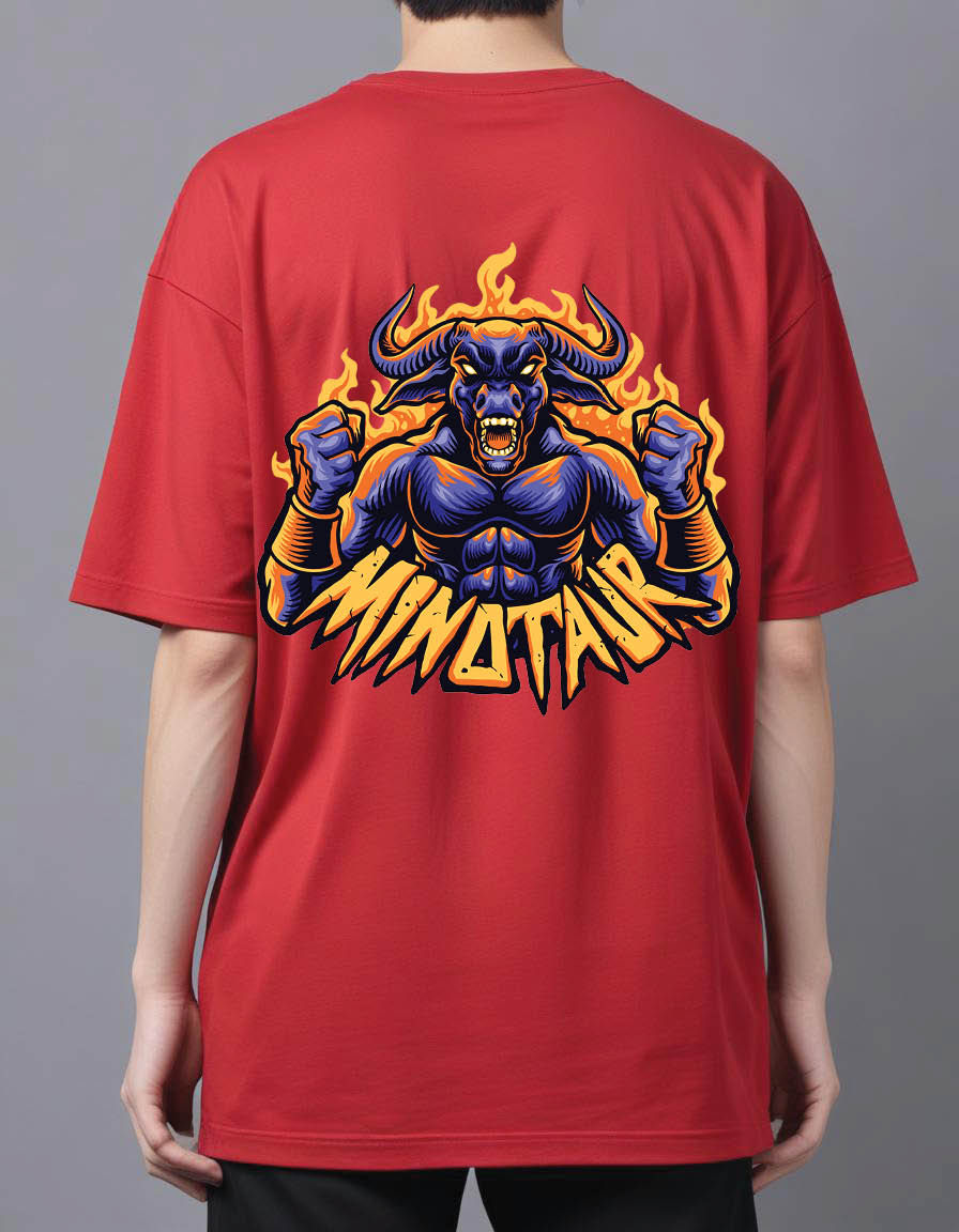 Thumbnail: minotaur mascot mens Oversized Printed t shirt