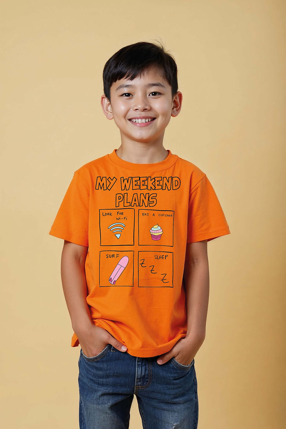 Thumbnail: My Weekend Plane Cartoon Trendy Kids Printed T-Shirt – Character Print Design