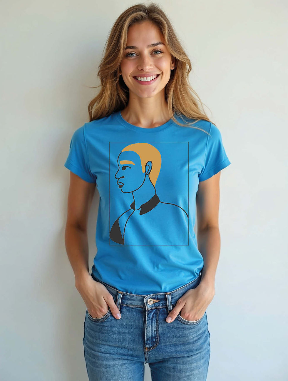 Thumbnail: Minimalist Profile Portrait  Modern Women’s Typography T-Shirt – Shop Now