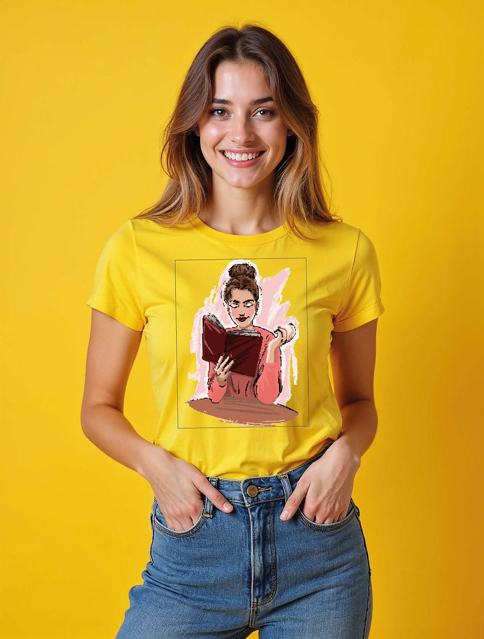 Thumbnail: Book Lover Modern Women’s Graphic stylish T-Shirt – Buy Now