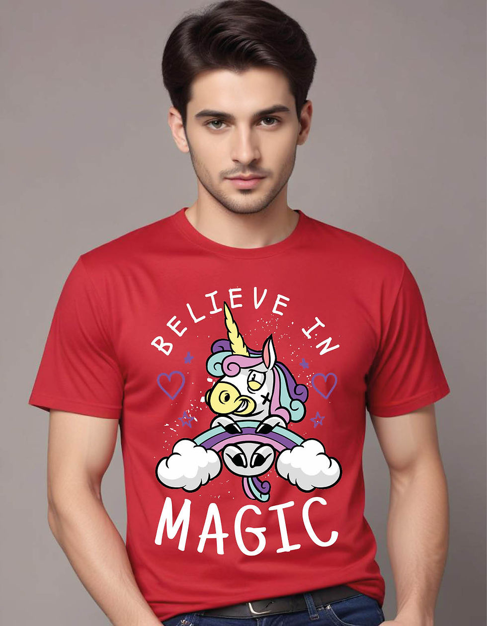 Thumbnail: believe magic mens printed graphic t shirt