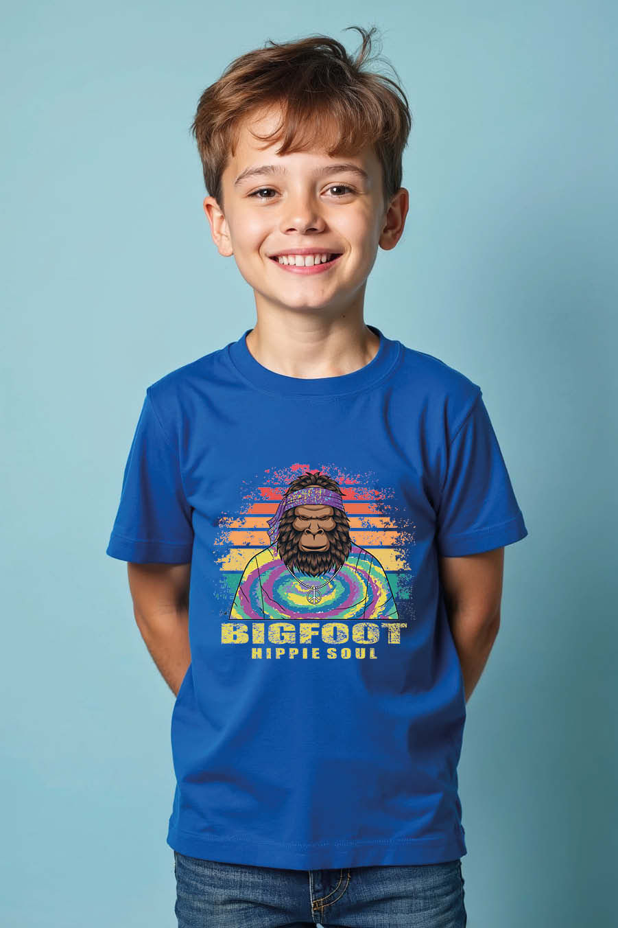 bigfoot hippie soulComfortable Cool Kids T-Shirt – Artwork Print Design