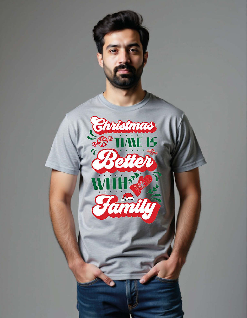 Thumbnail: Christmas Better Family Printed T-Shirt for All Age