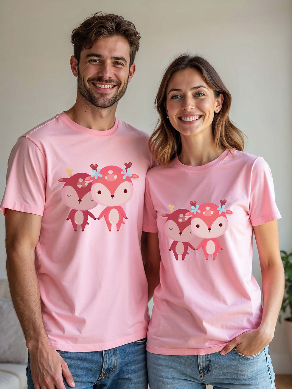Thumbnail: Cute Animal Couple T-Shirt Lovers Edition – Premium Quality