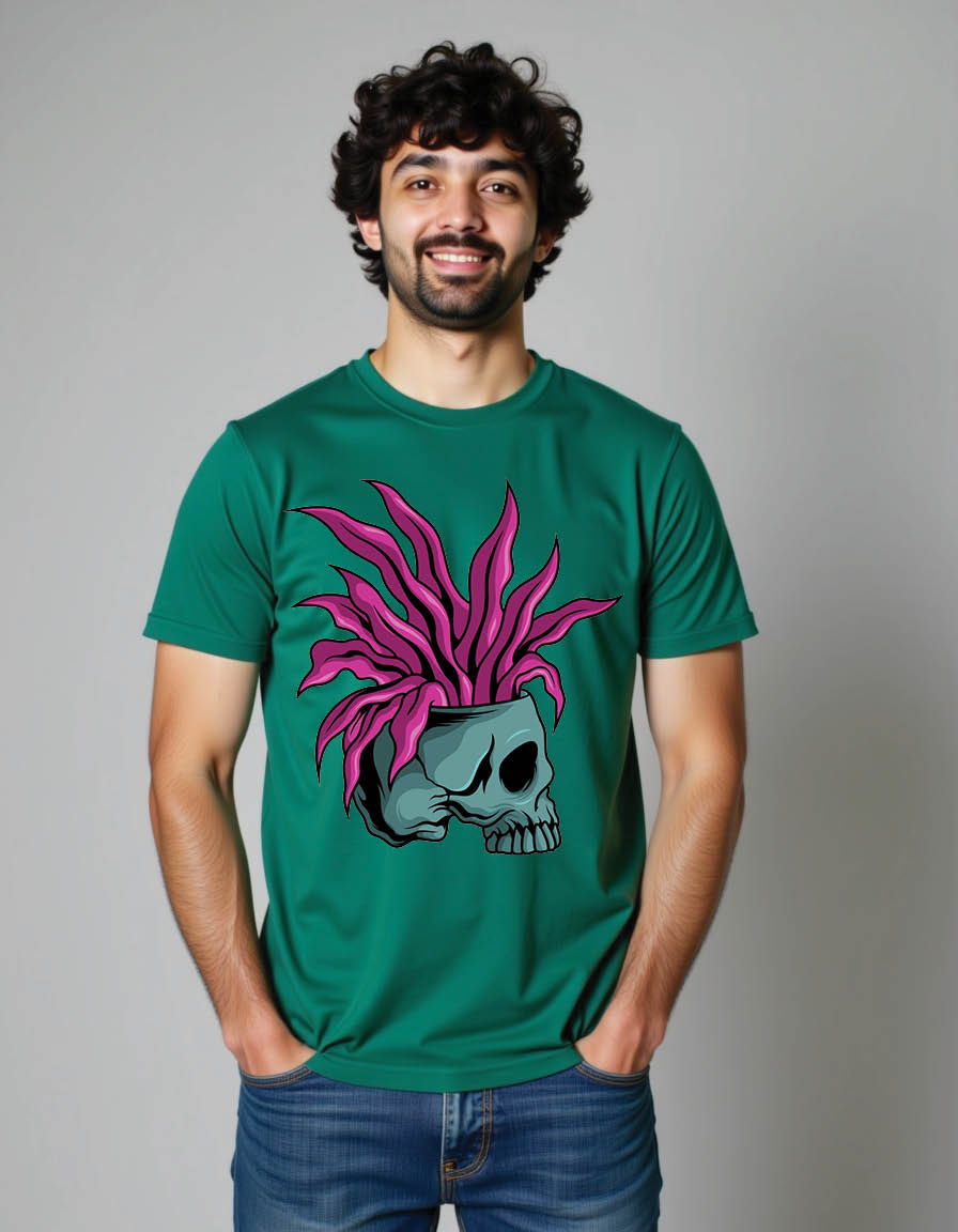 Thumbnail: killer plant skull mens printed graphic t shirt