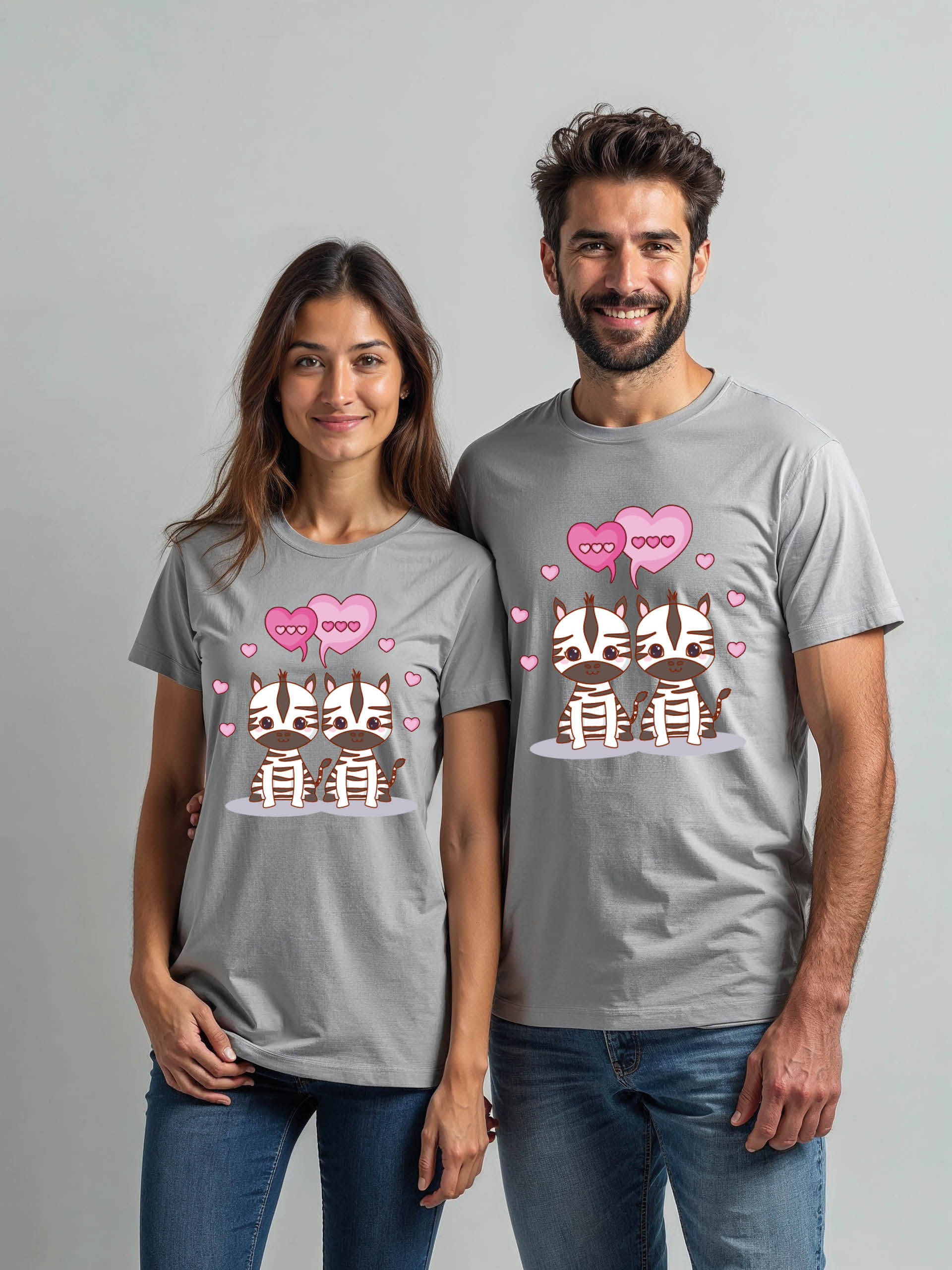Trendy Cartoon Couple Matching Tee Lovers Edition – Fast Delivery